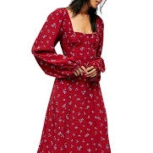 Free People Iris Floral Midi Dress NWOT
